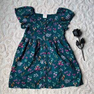 Pretty Floral Teal Dress kids 7